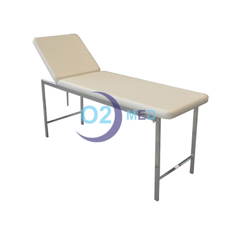 Lettino classico da visita medica Beige con Schienale Reclinabile - distribuito da O2 Med
