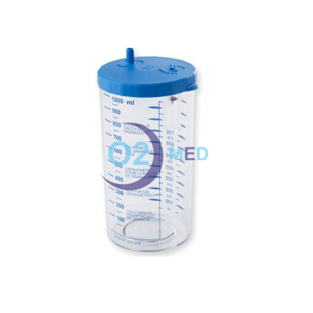 Vaso 1 Litro per sacche monouso aspiratore - distribuito da O2 Med
