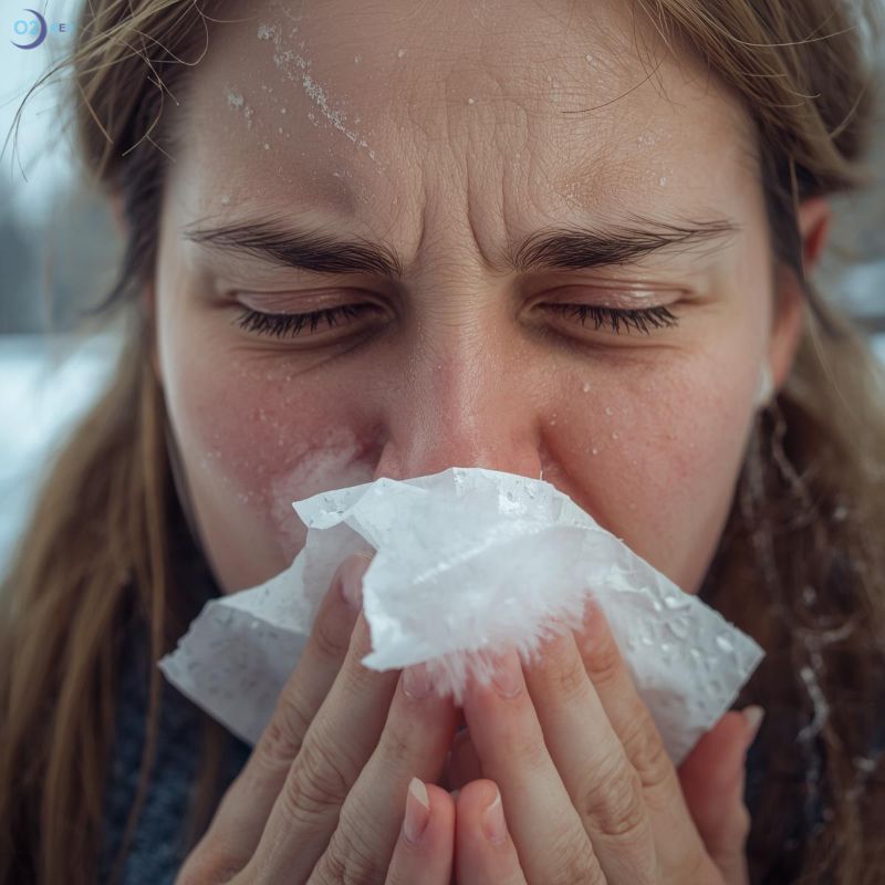 Donna-con fazzolettino-in-mano-starnutisce