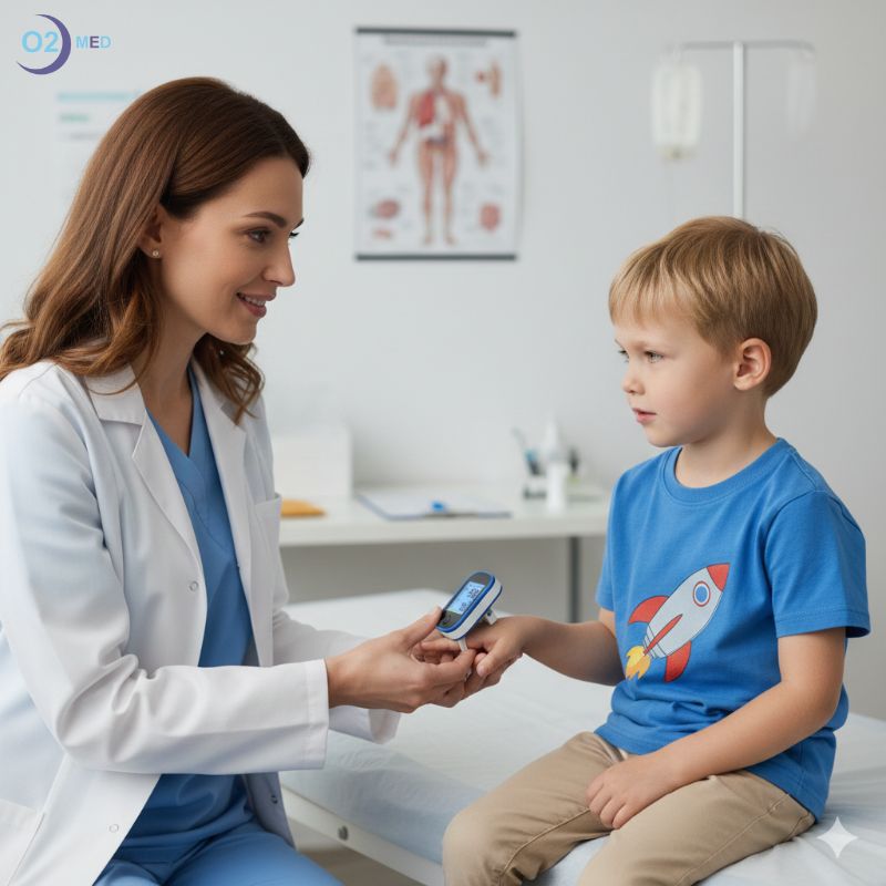 Medico-misura-saturazione-a-bimbo