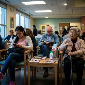 Persone in sala d'attesa di Ospedale