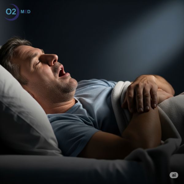 Uomo-che-russa-mentre-dorme-nel-suo letto