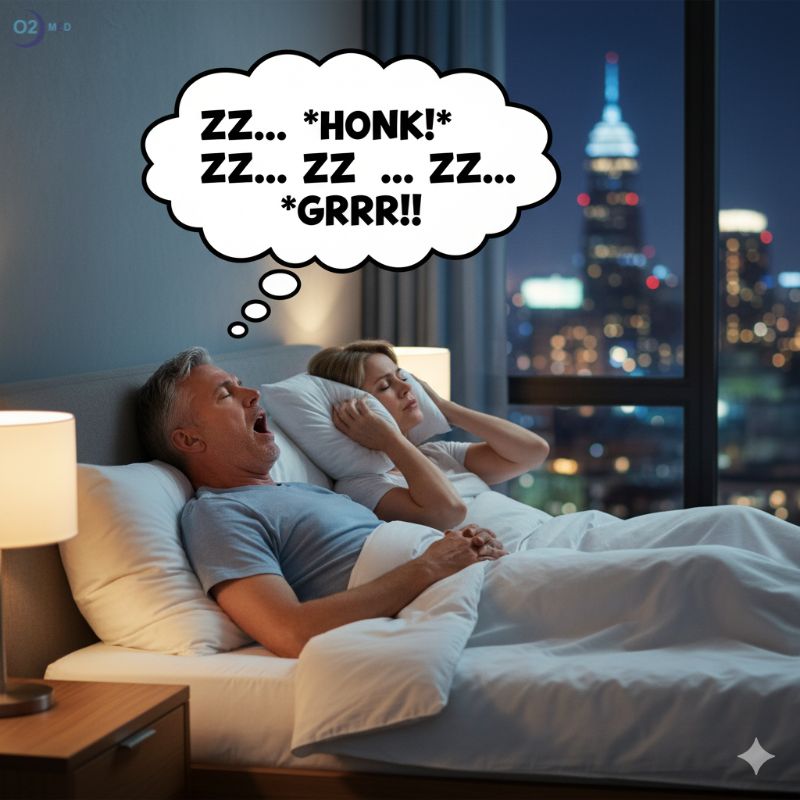 Uomo-russa-mentre-dorme-disturbando-la-partner